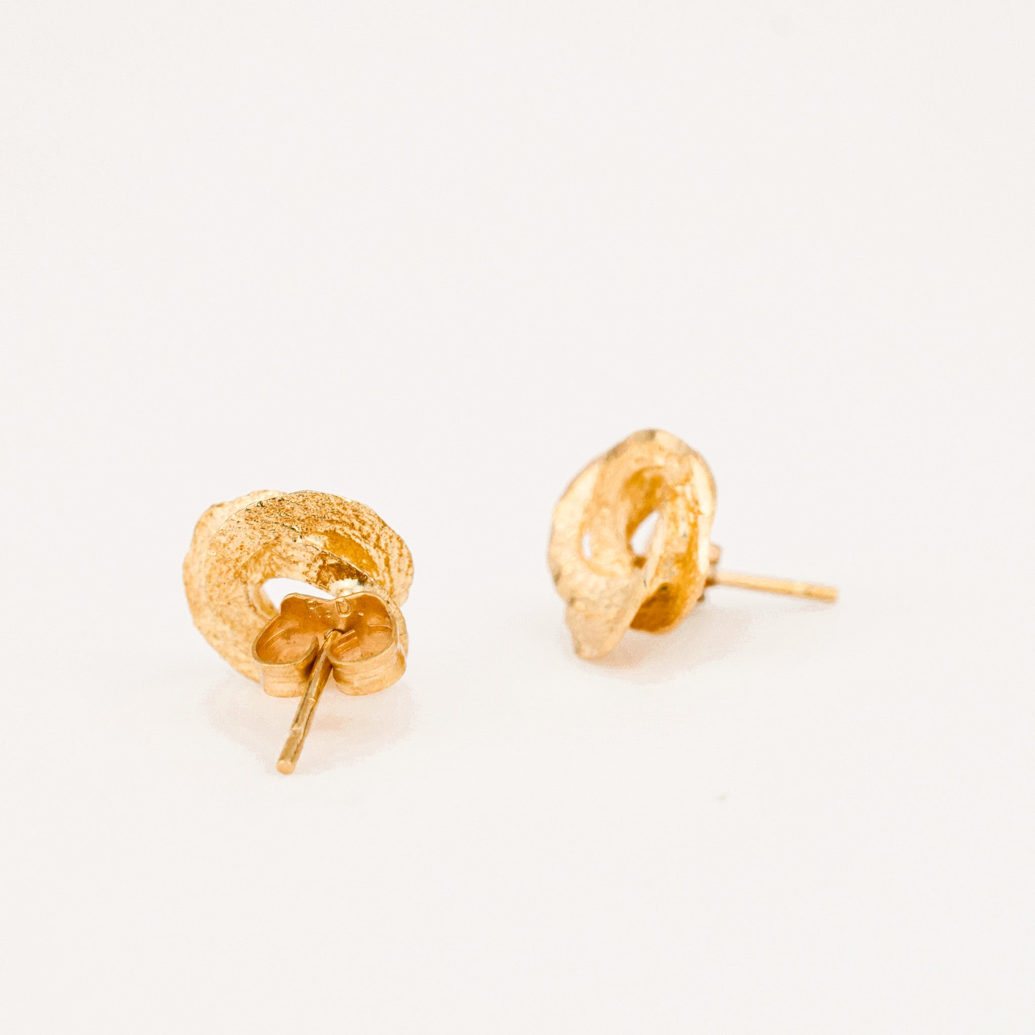 vintage gold Multi-Texture Circular Studs