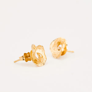 vintage gold Multi-Texture Circular Studs