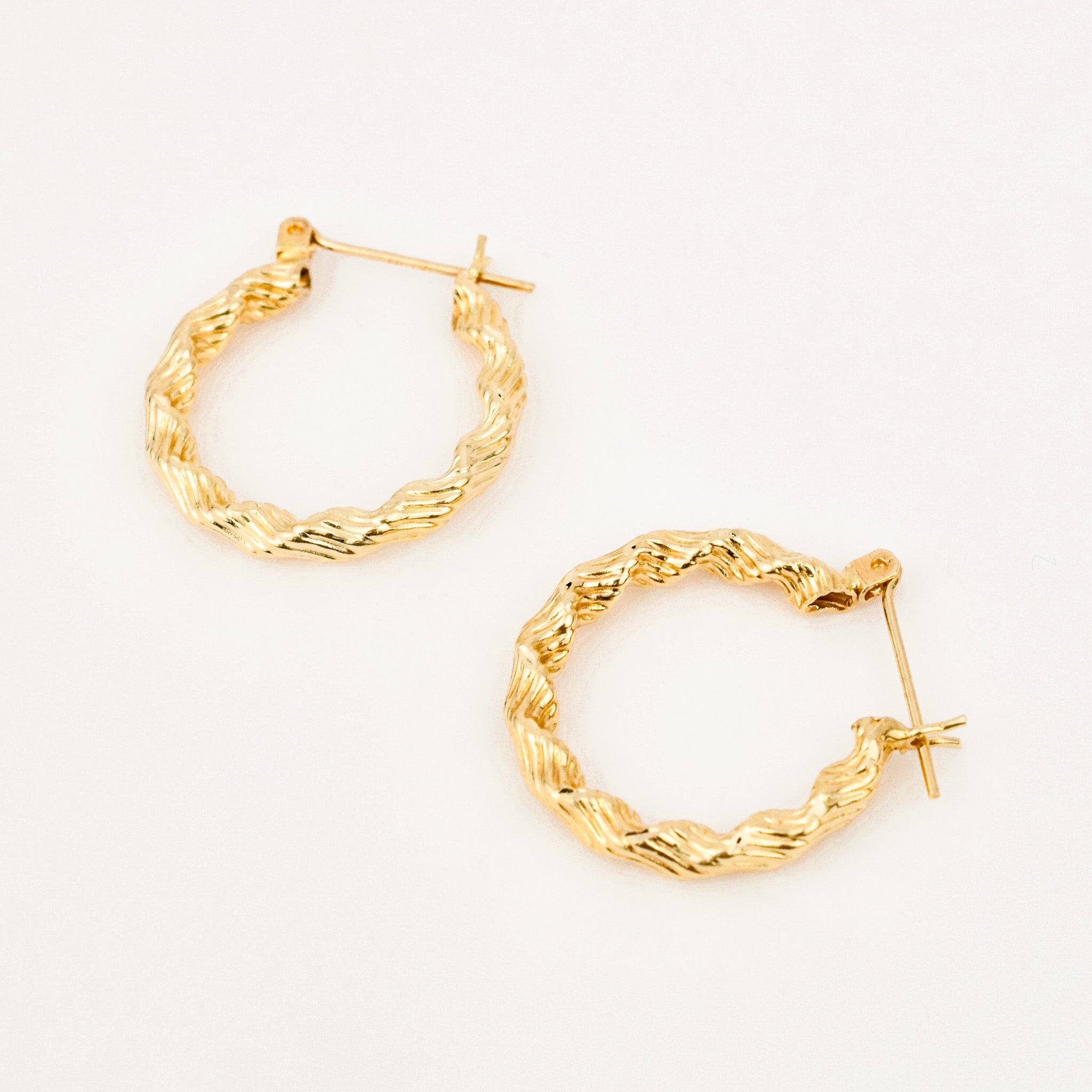 vintage gold 22.2mm Twist Hoops