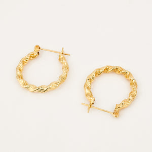 vintage gold 22.2mm Twist Hoops