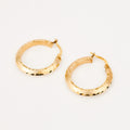 vintage gold 24mm Brushed Scallop Edged Hoops