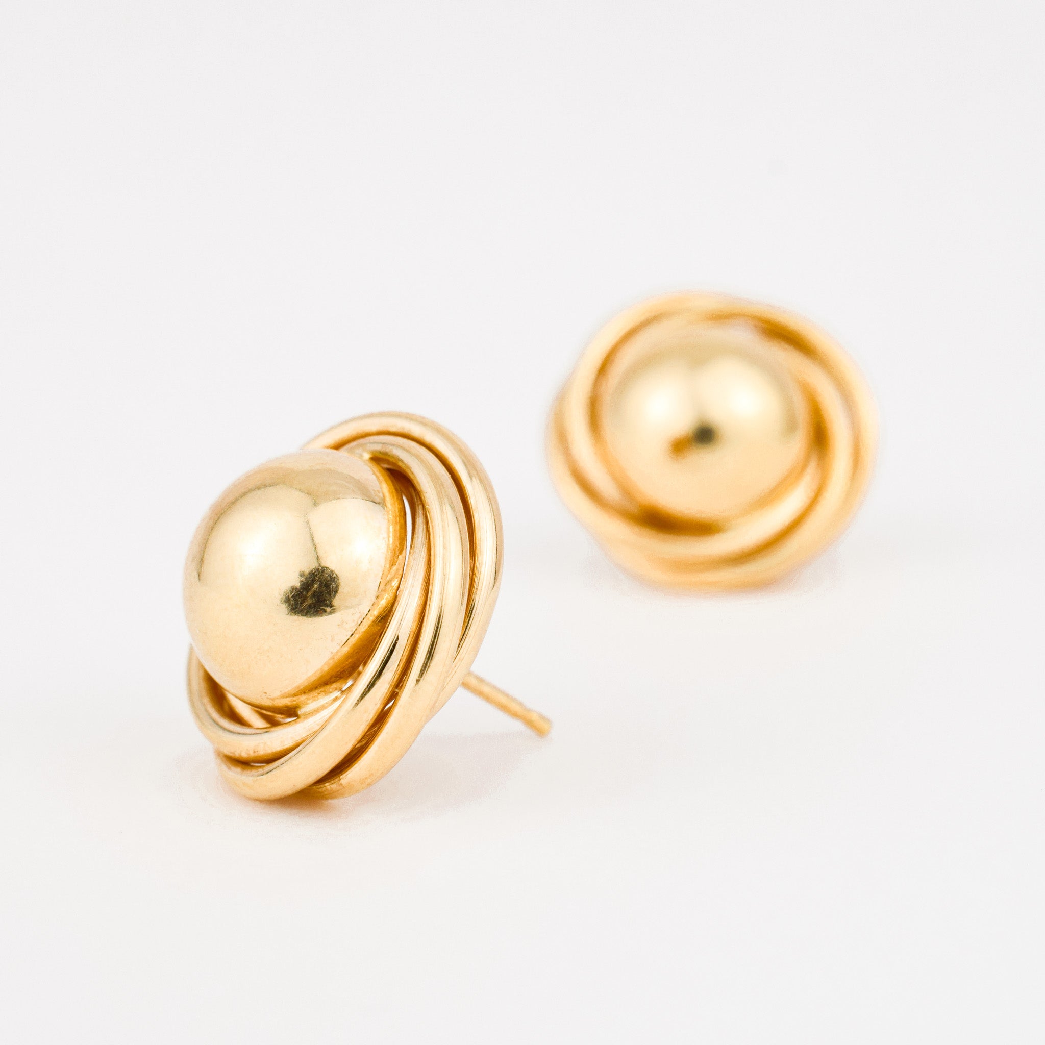 vintage gold Retro Ball Studs