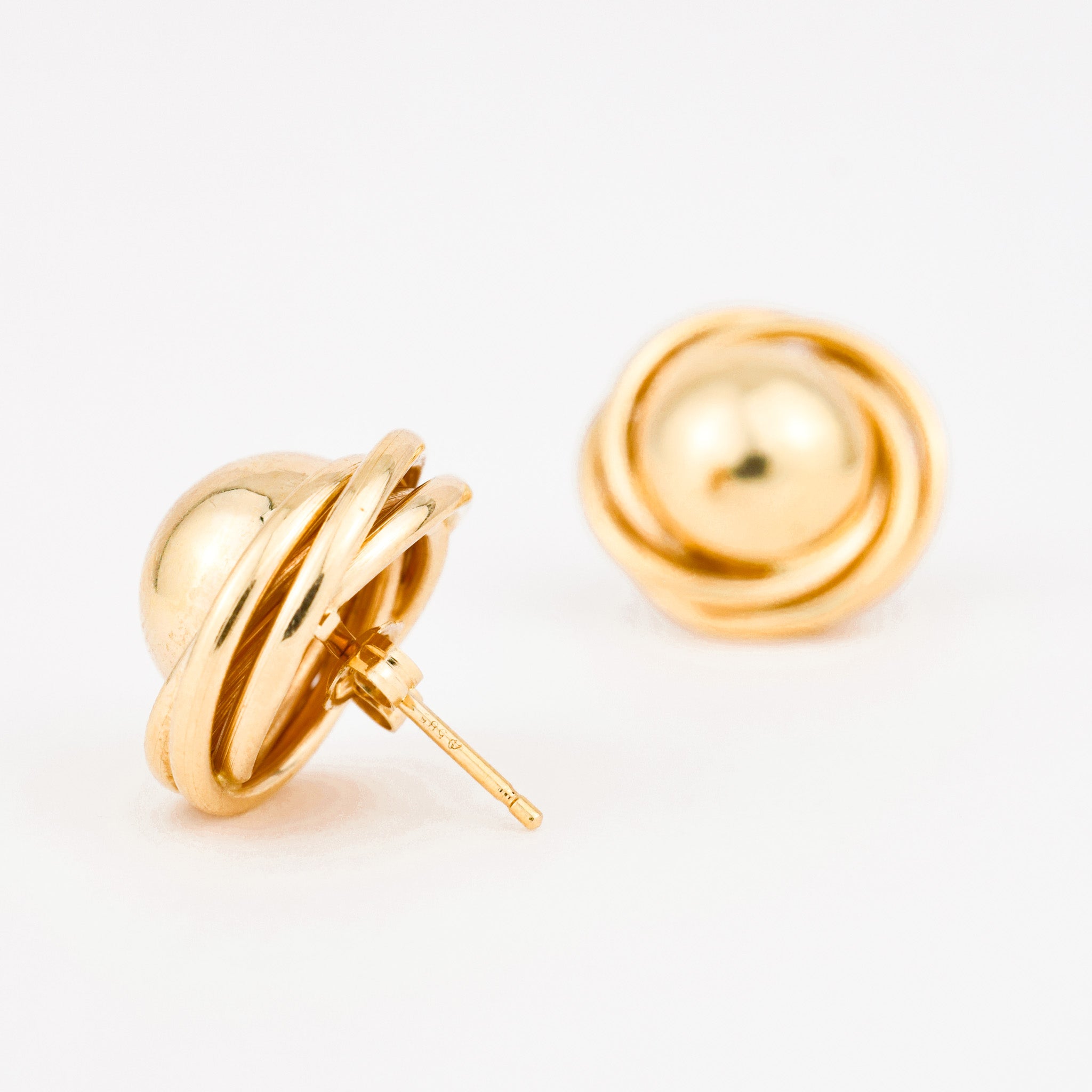 vintage gold Retro Ball Studs