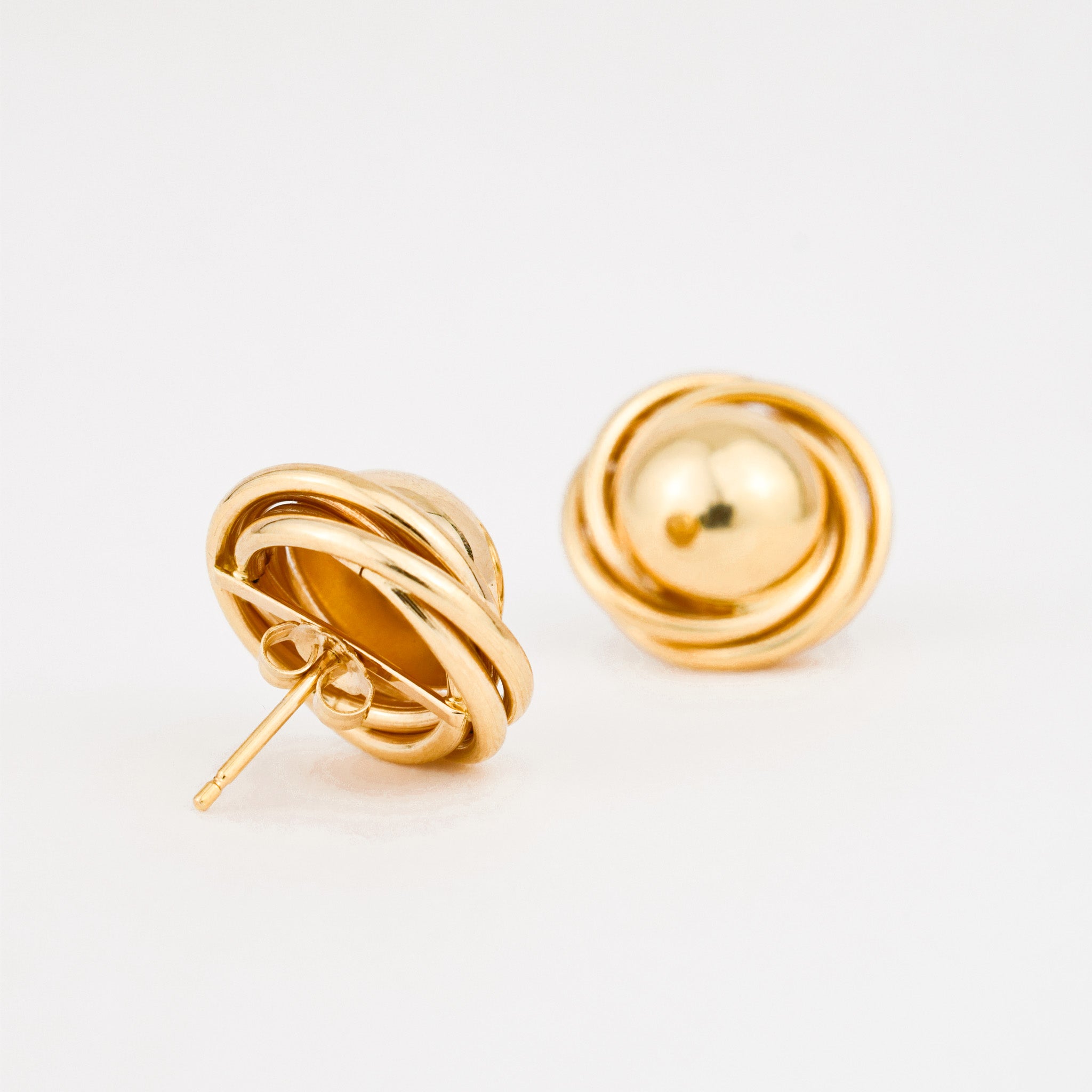 vintage gold Retro Ball Studs