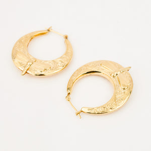 vintage gold 31mm Dragonfly Hoops