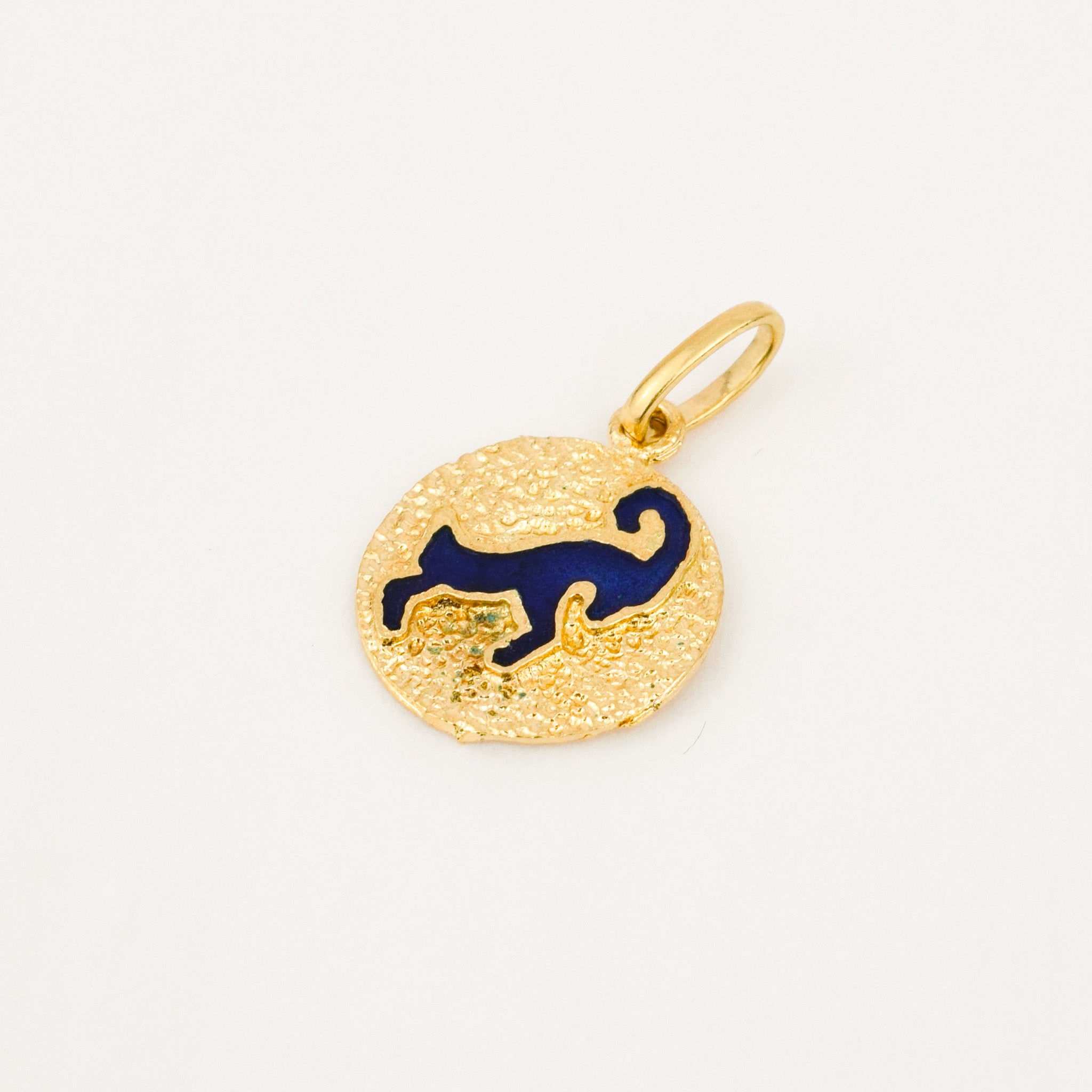 Aries Blue Enamel Zodiac Pendant
