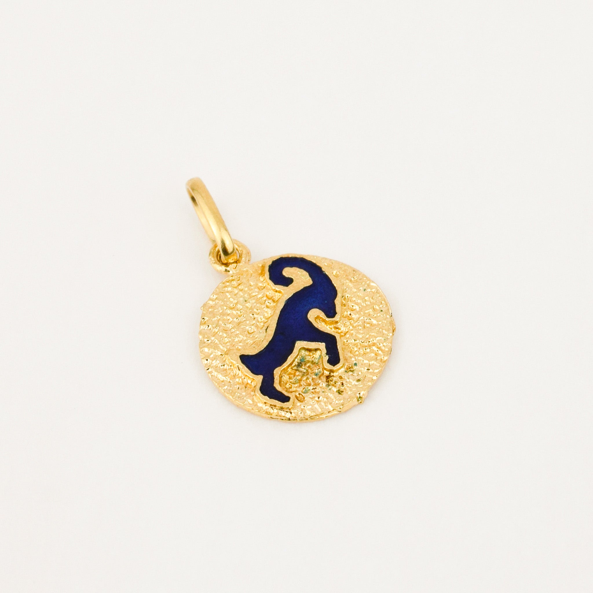 Aries Blue Enamel Zodiac Pendant