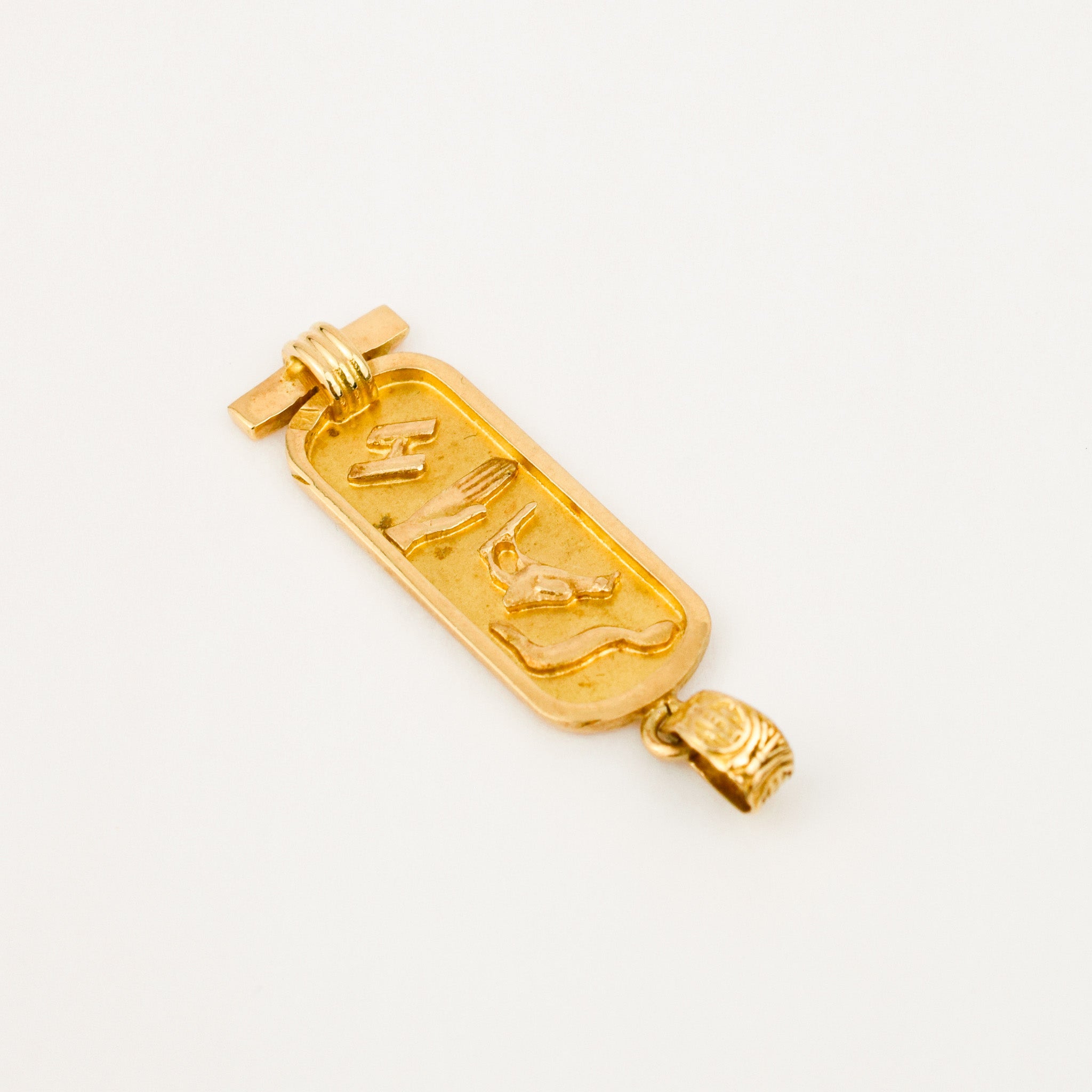 vintage 14k gold Cartouche Pendant