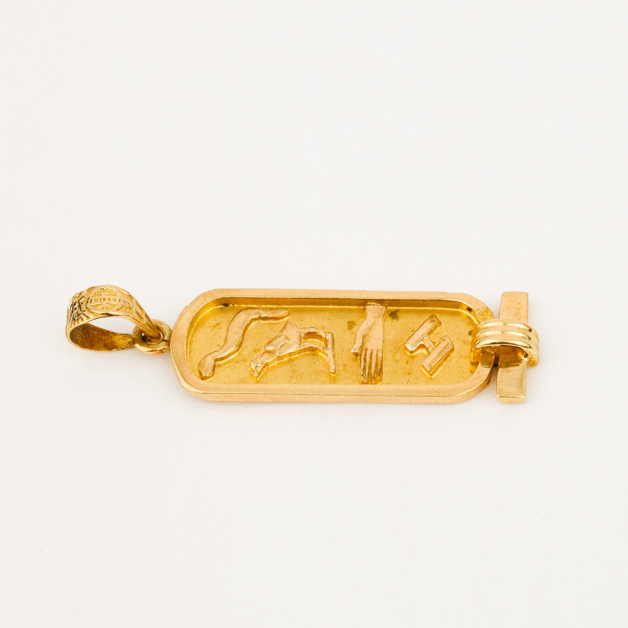 vintage 14k gold Cartouche Pendant