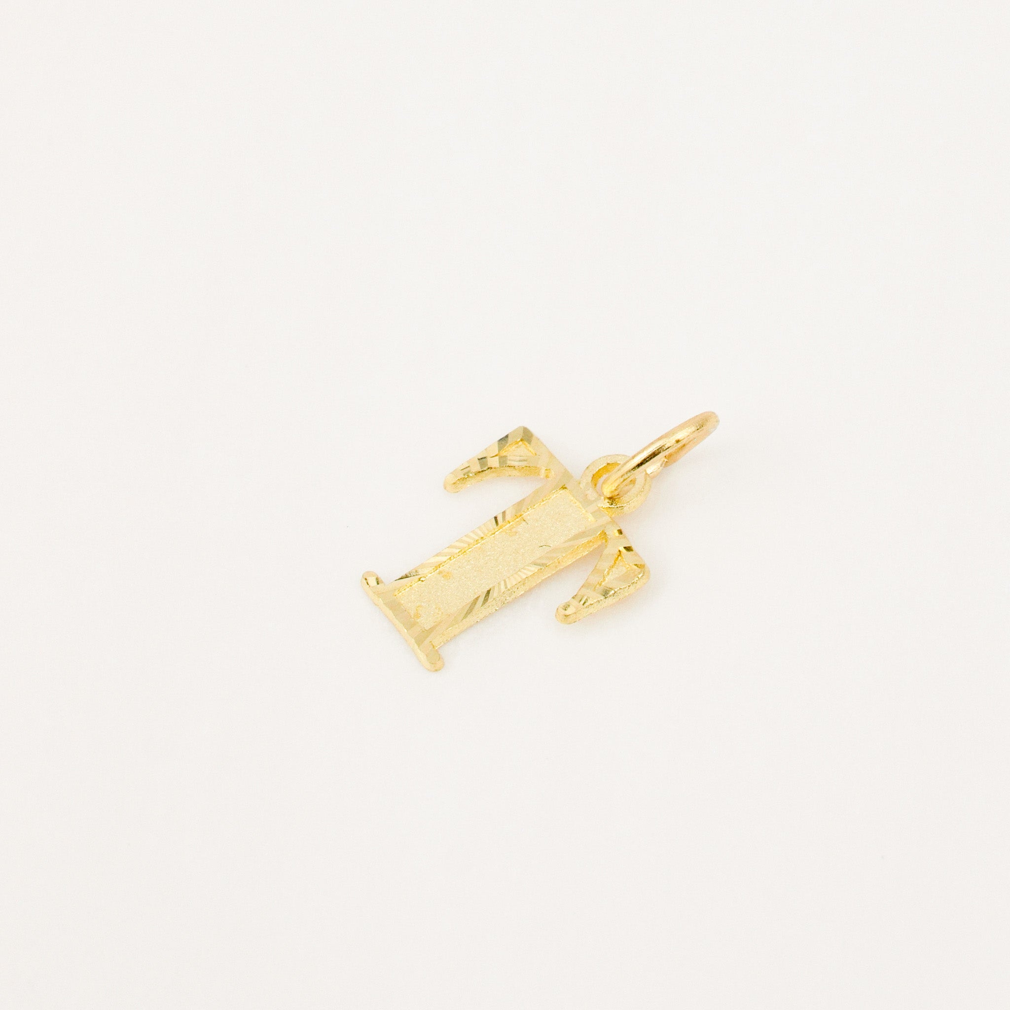 vintage gold 'T' Letter Charm
