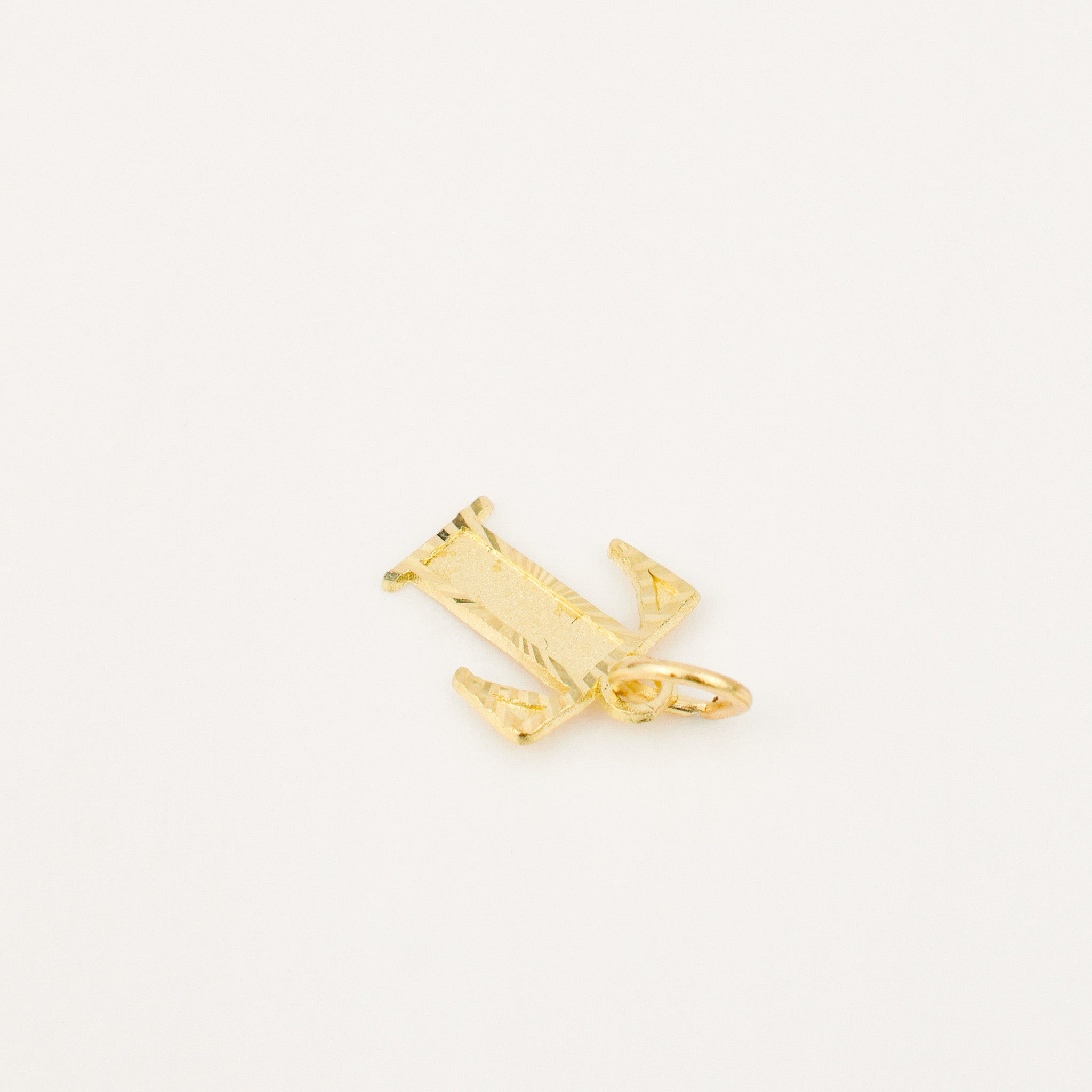 vintage gold 'T' Letter Charm