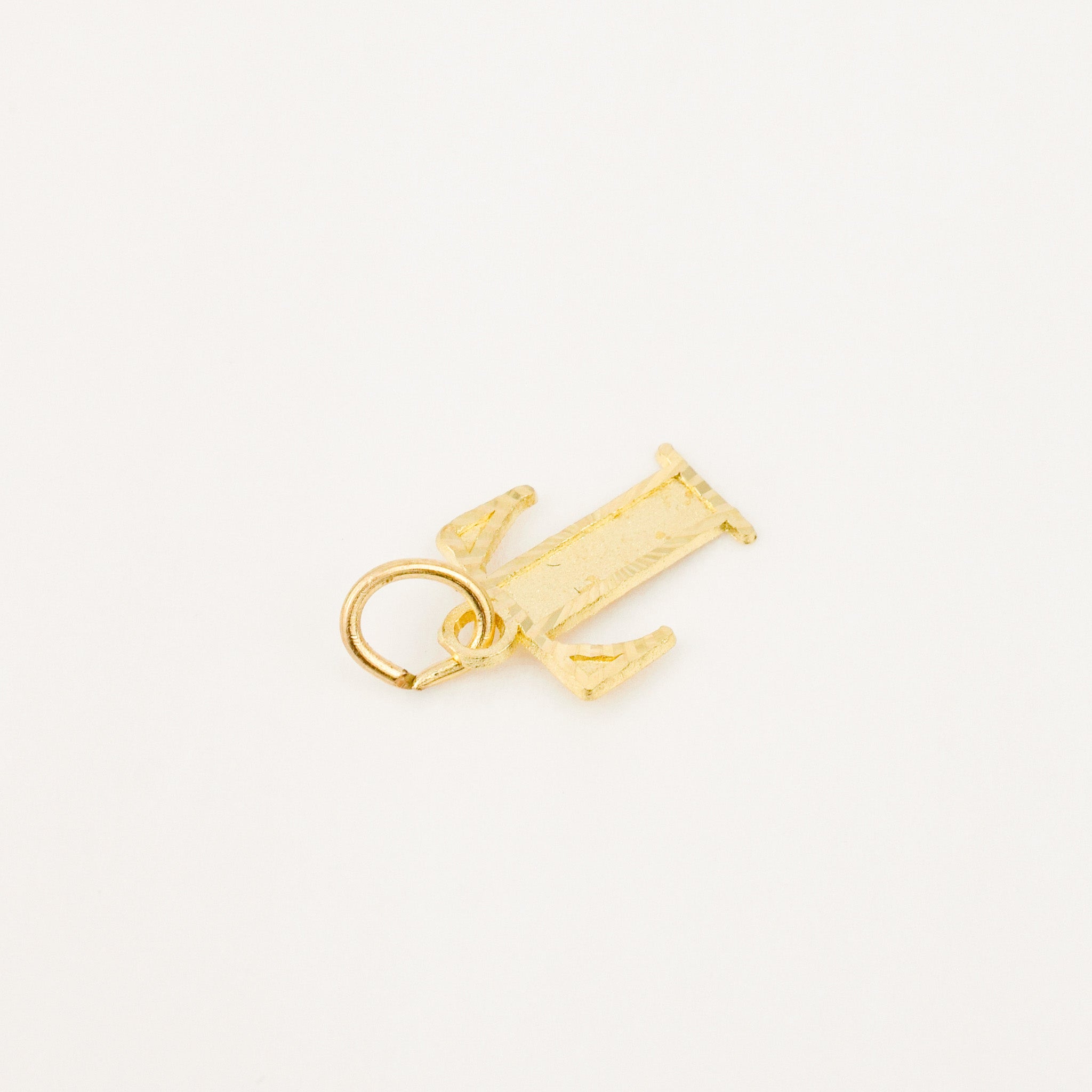 vintage gold 'T' Letter Charm