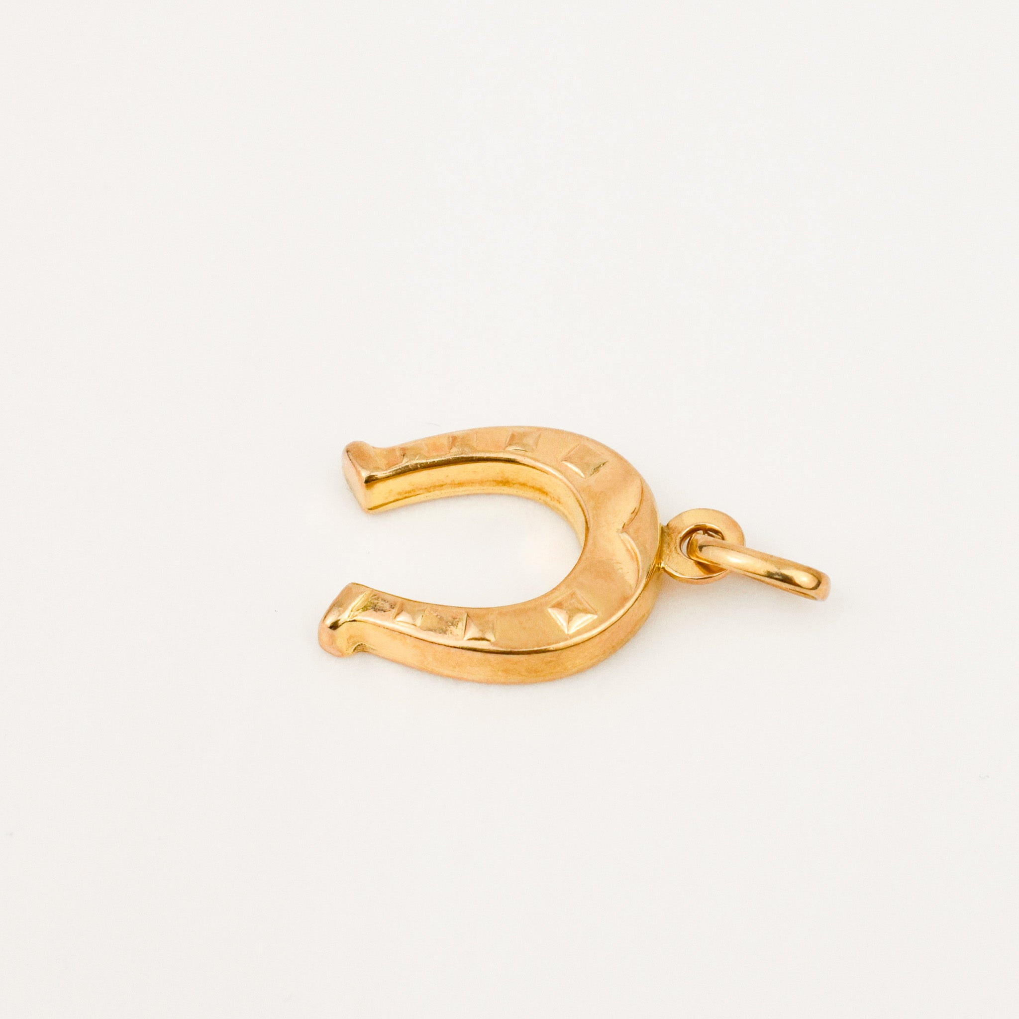 vintage 10k gold Puffy Horseshoe Pendant