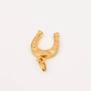 vintage 10k gold Puffy Horseshoe Pendant