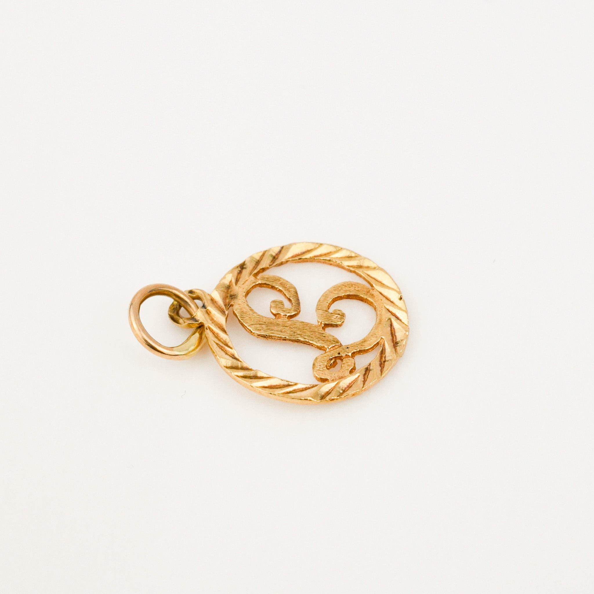 vintage gold Circular 'L' Charm