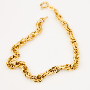 vintage 18k gold 7.5" Large Link Rope Bracelet