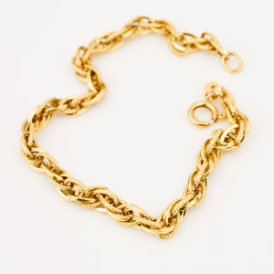 vintage 18k gold 7.5" Large Link Rope Bracelet