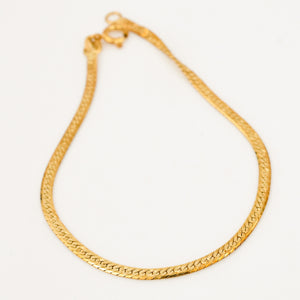 vintage 18k gold 7.5" Herringbone Bracelet