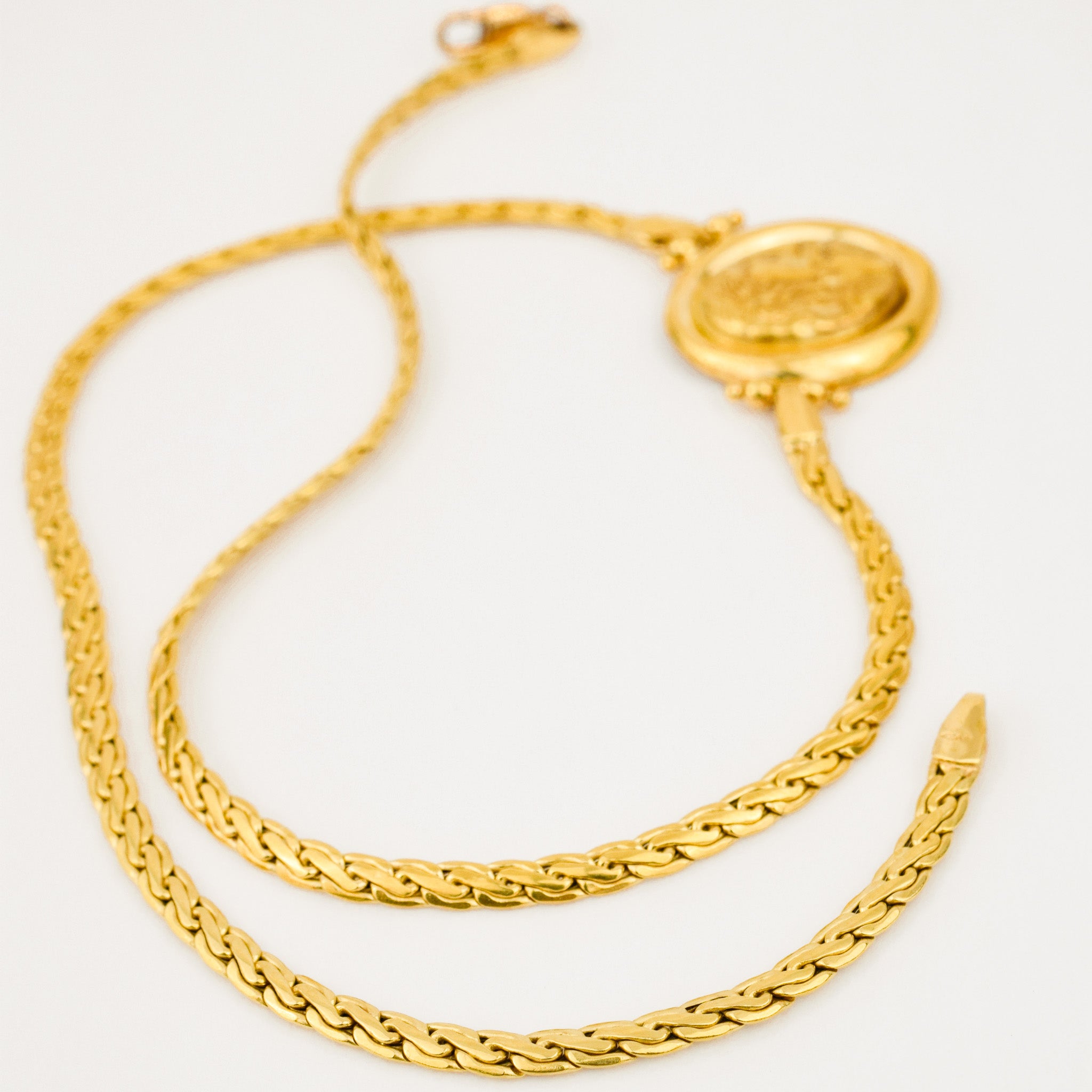 vintage 18k gold 17.5" Cameo Necklace 