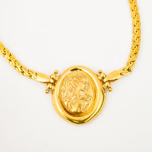 vintage 18k gold 17.5" Cameo Necklace 