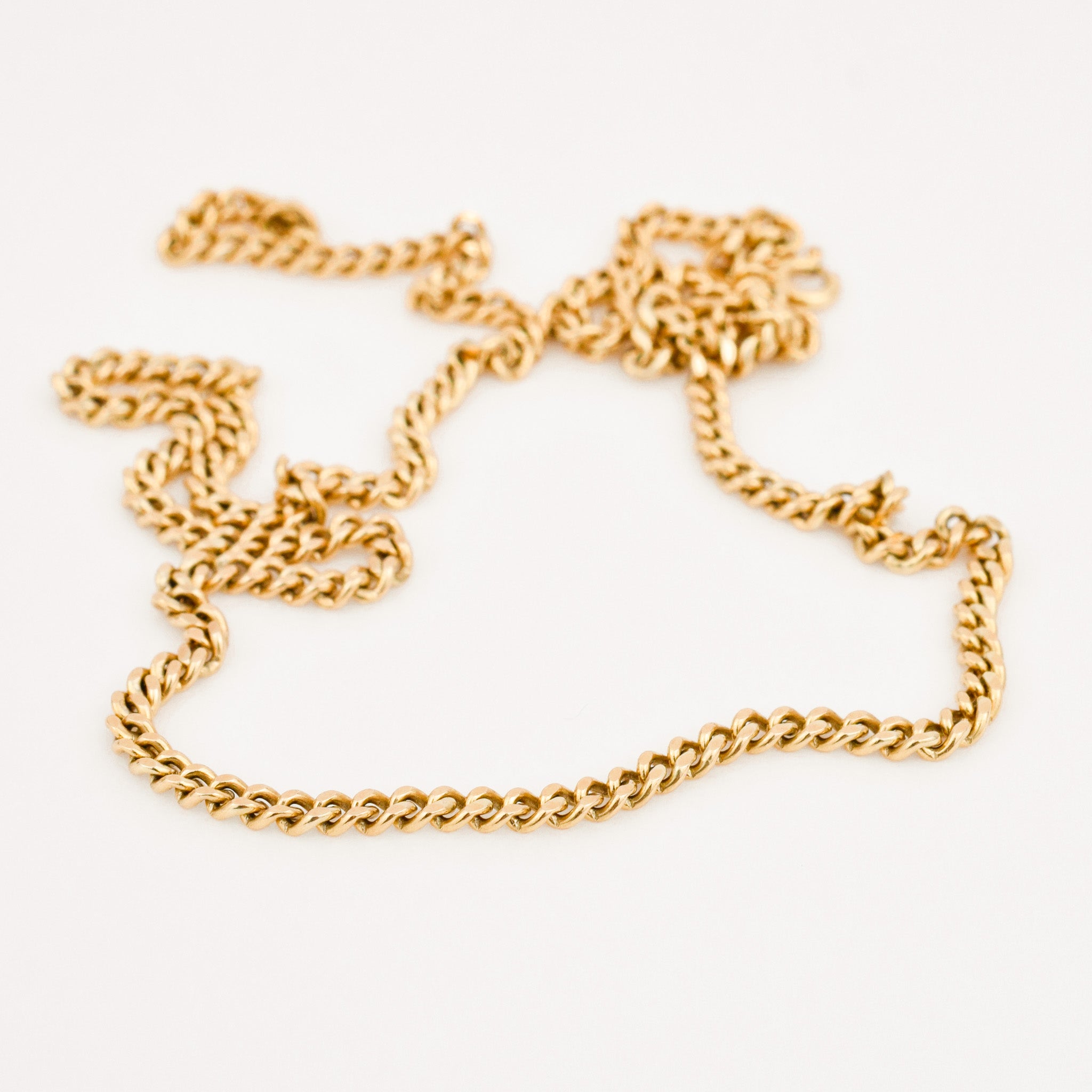 vintage 14k gold 18.5" Curb Chain Necklace