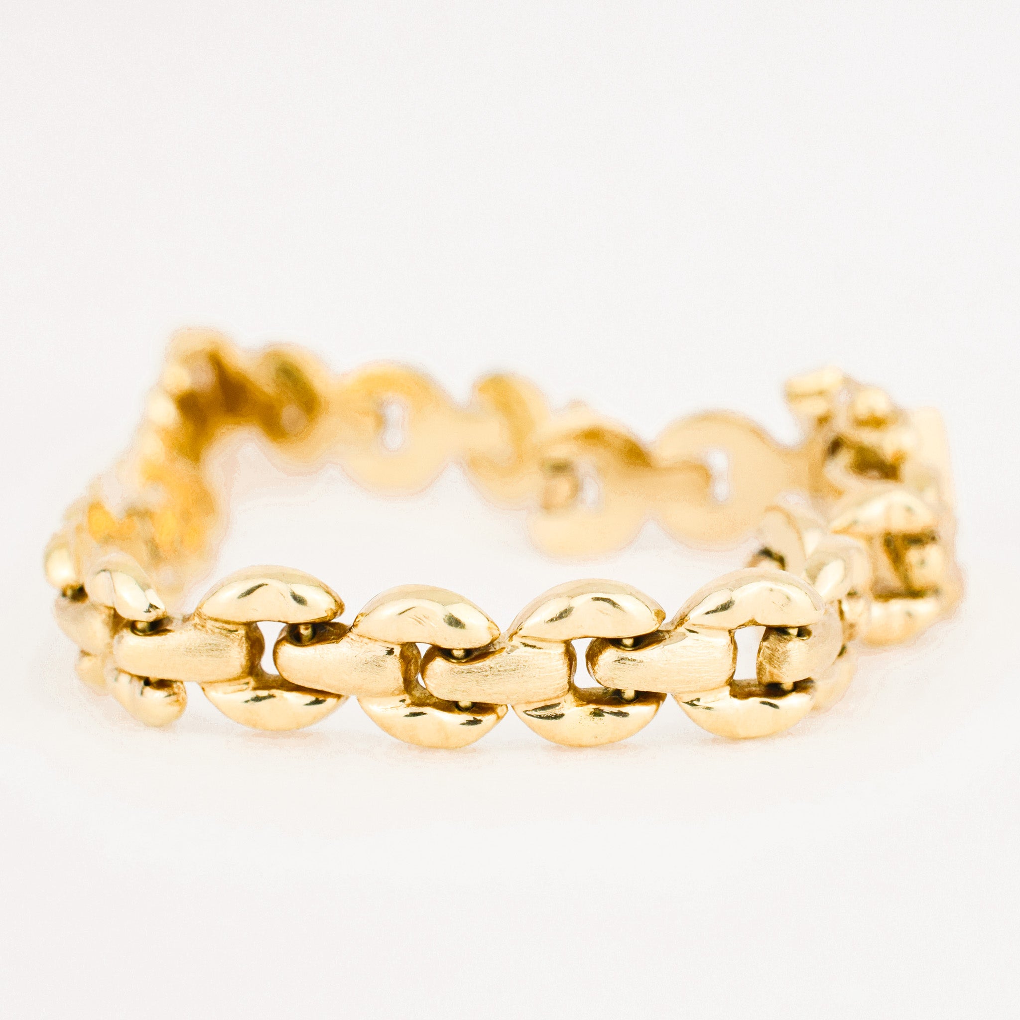 vintage 14k 6.5" Stirrup Chain Link Bracelet