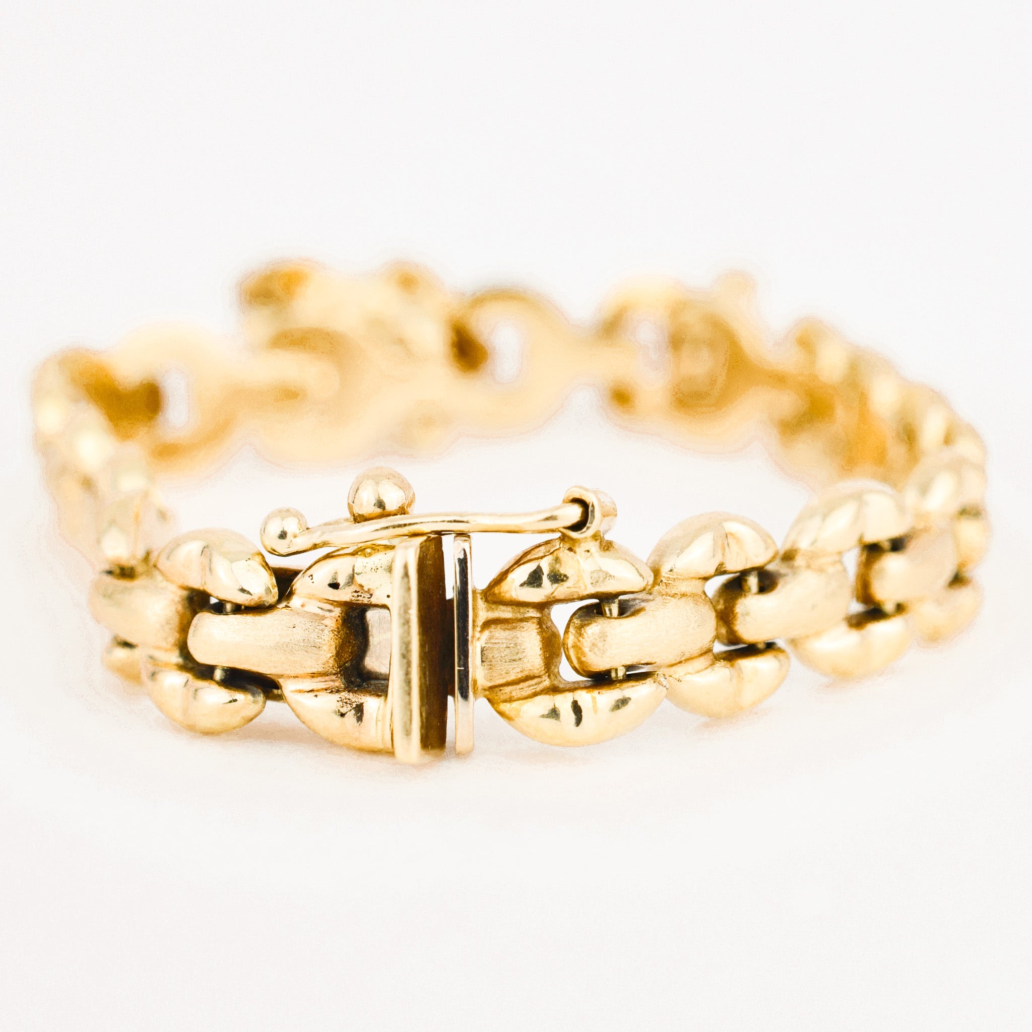 vintage 14k 6.5" Stirrup Chain Link Bracelet