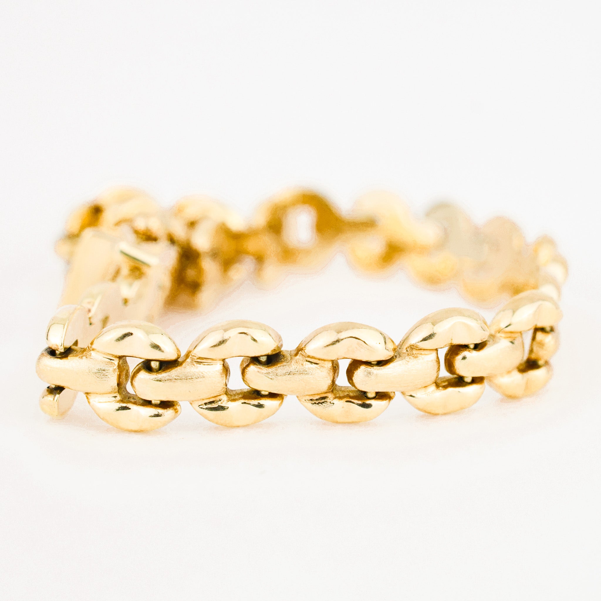 vintage 14k 6.5" Stirrup Chain Link Bracelet