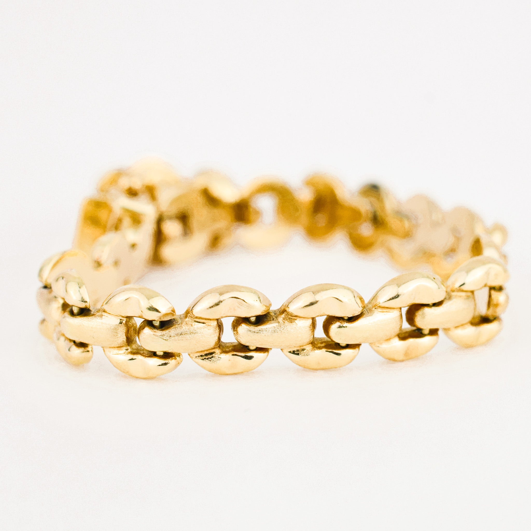 vintage 14k 6.5" Stirrup Chain Link Bracelet