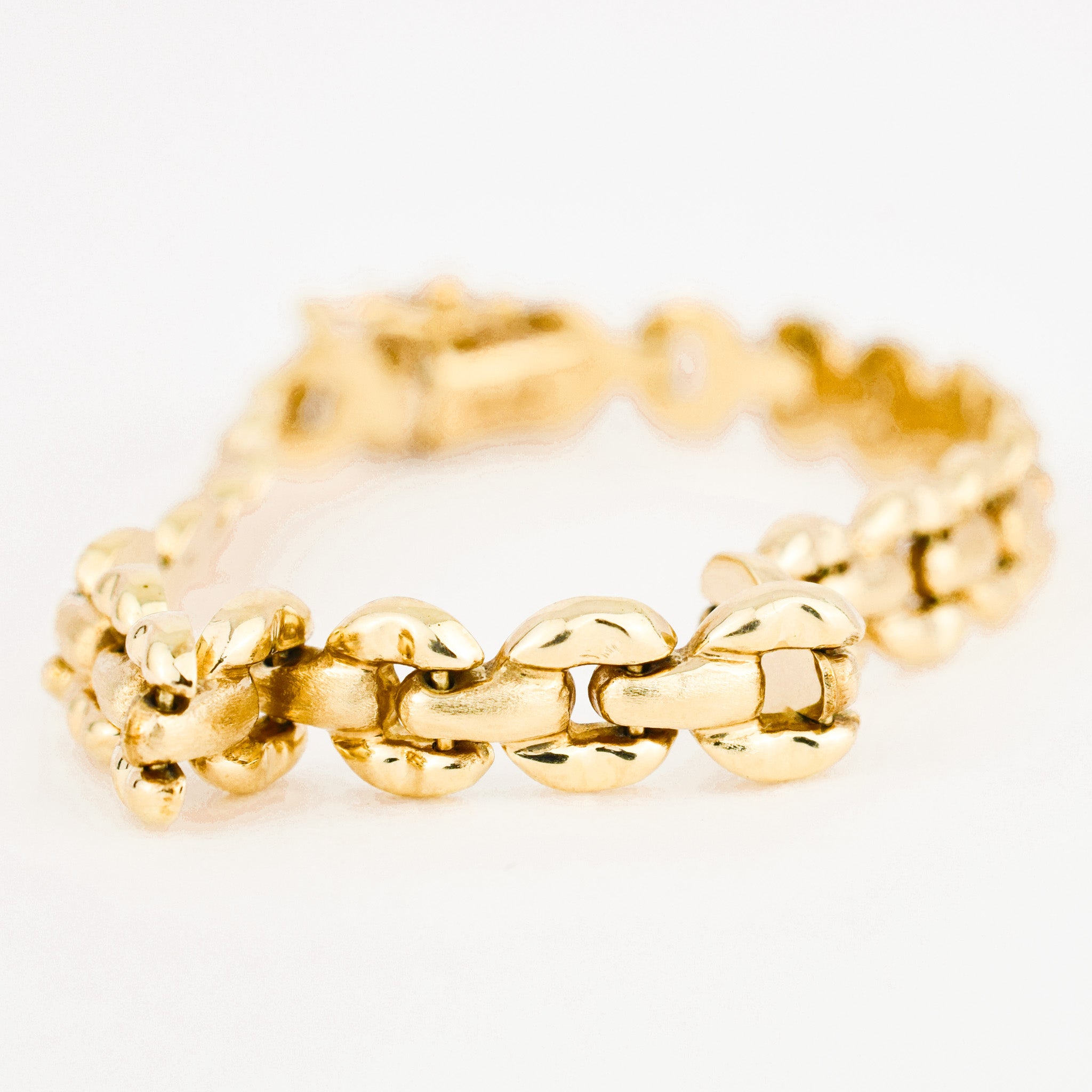 vintage 14k 6.5" Stirrup Chain Link Bracelet