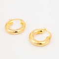 vintage gold 19 mm Mesh Detailed Gold Hoop Earrings