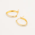 vintage 14k 16.7 mm Ellipse Gold Hoop Earrings