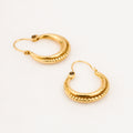 vintage 14k gold 19.8mm Beaded Drop Hoops