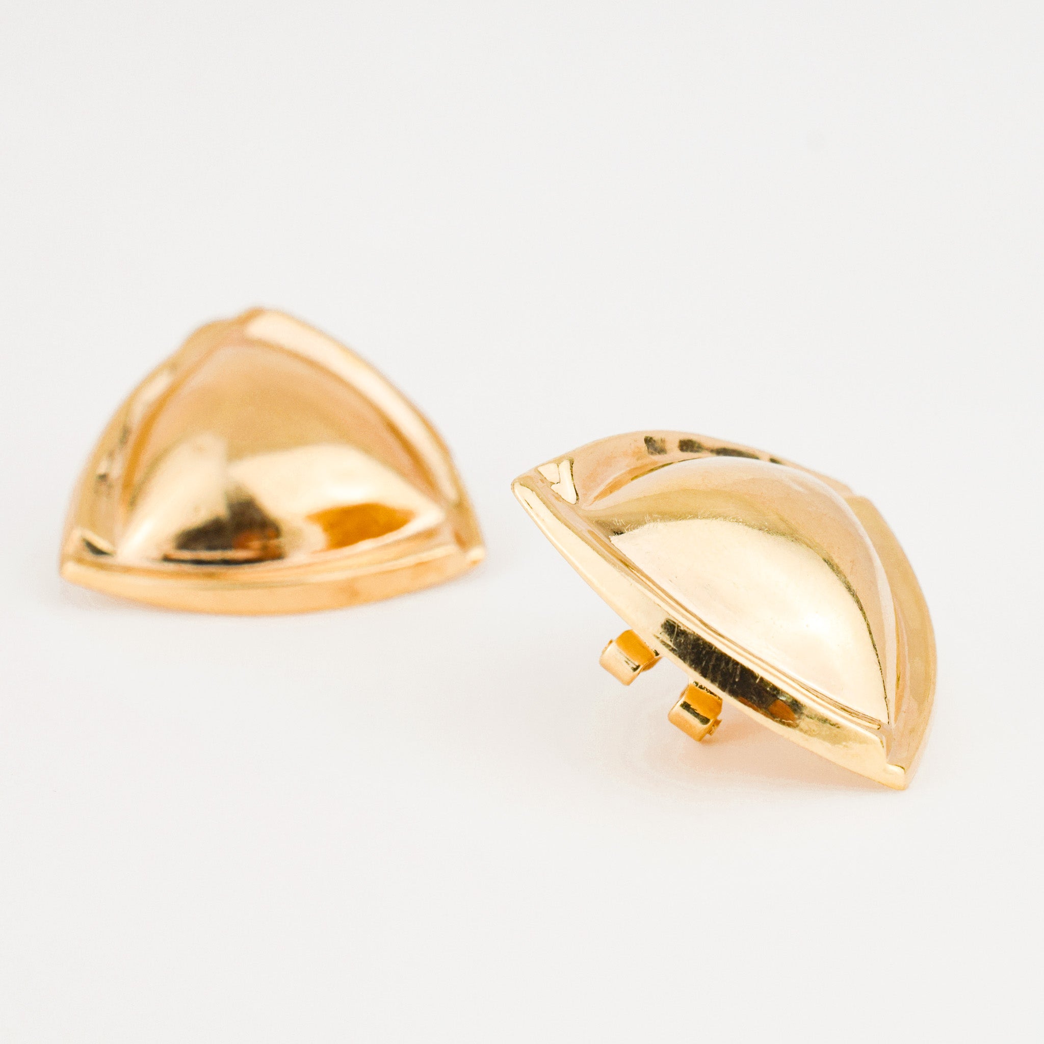 14k gold Large Retro Triangle Earrings