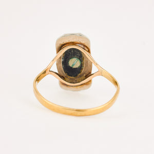 vintage gold 'M' Onyx Signet Ring