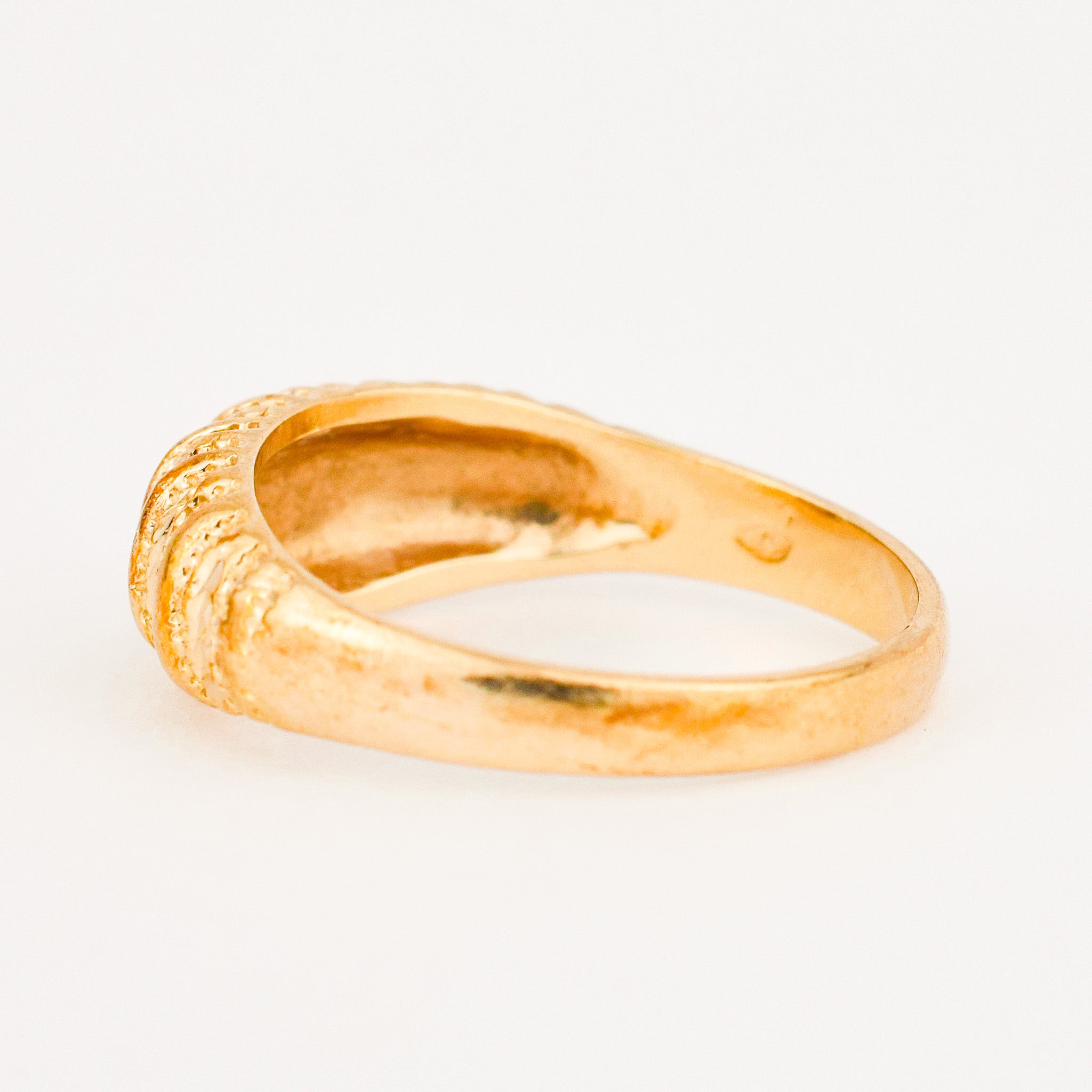 vintage gold Diamond Cut Domed Ring