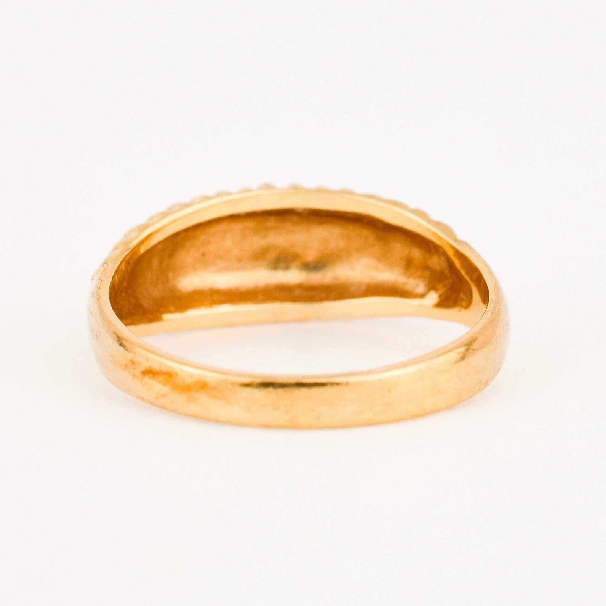 vintage gold Diamond Cut Domed Ring