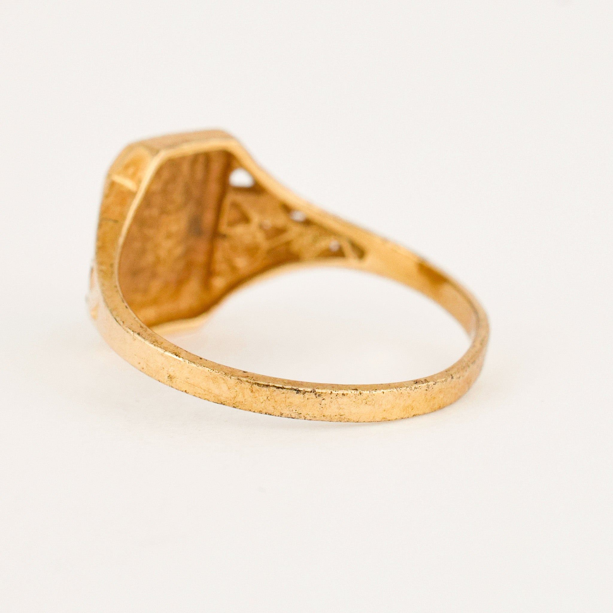vintage gold Rectangle Signet Ring