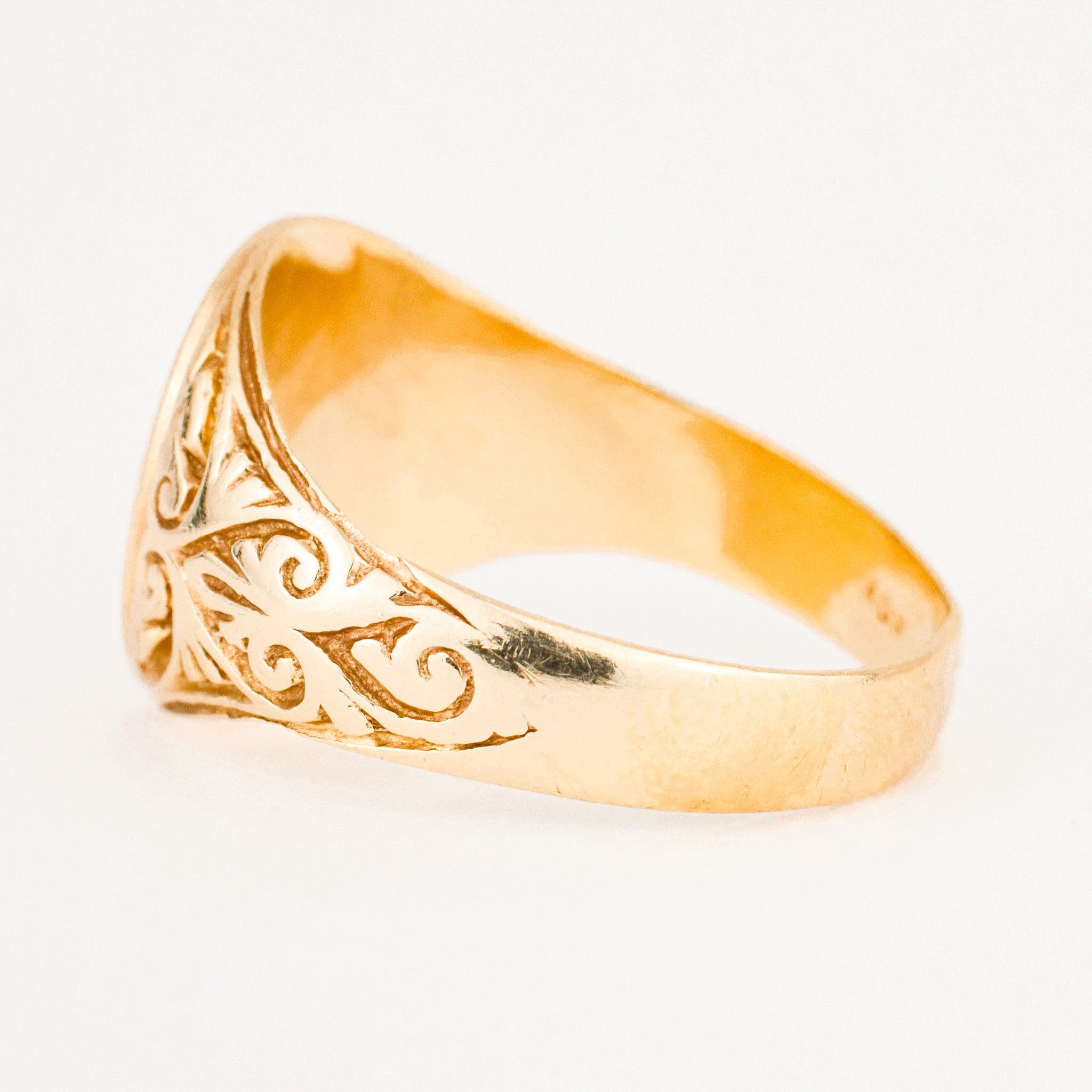 antique 14k gold 'CM' Signet Ring
