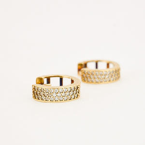 vintage 11.8 mm Diamond Huggie Earrings