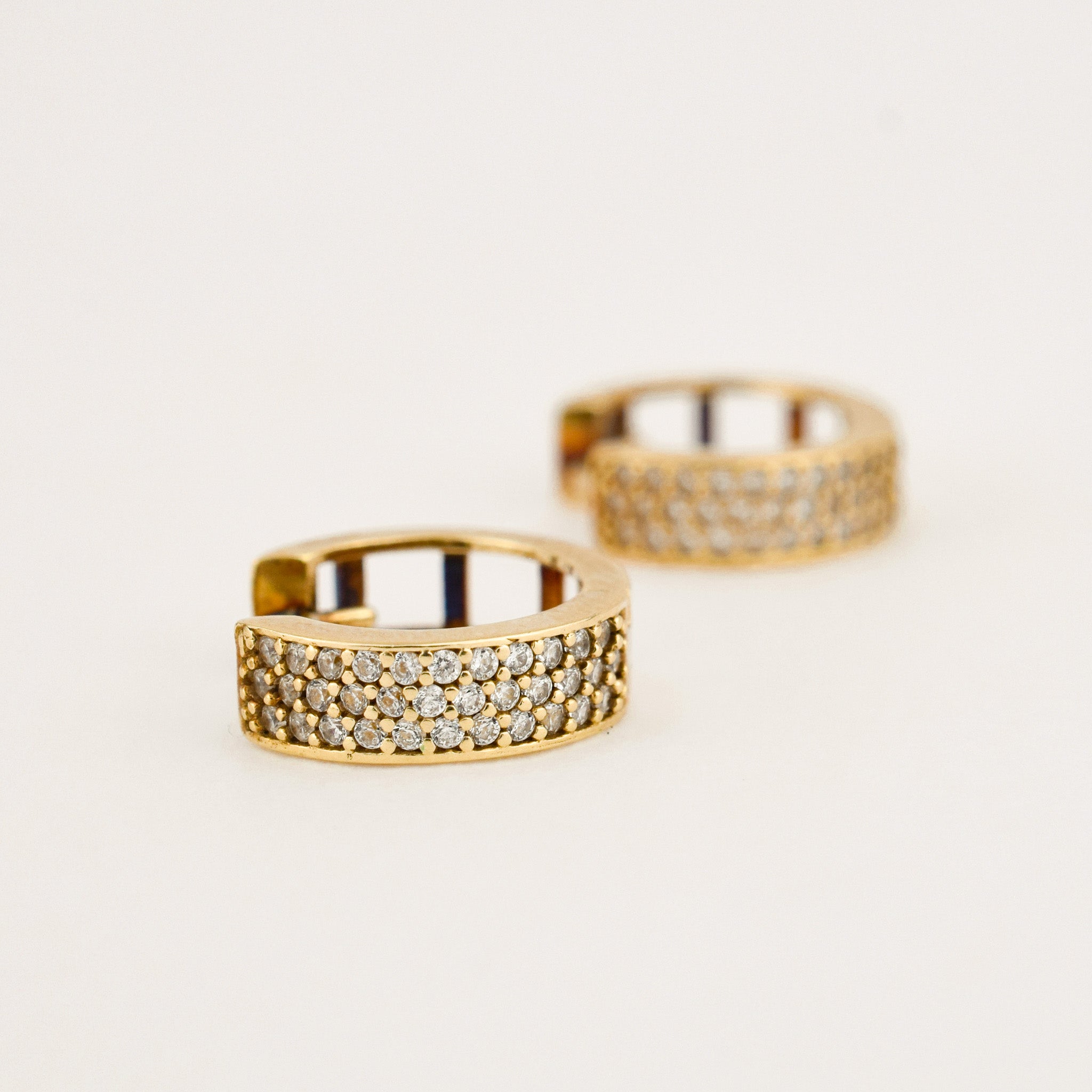 vintage 11.8 mm Diamond Huggie Earrings