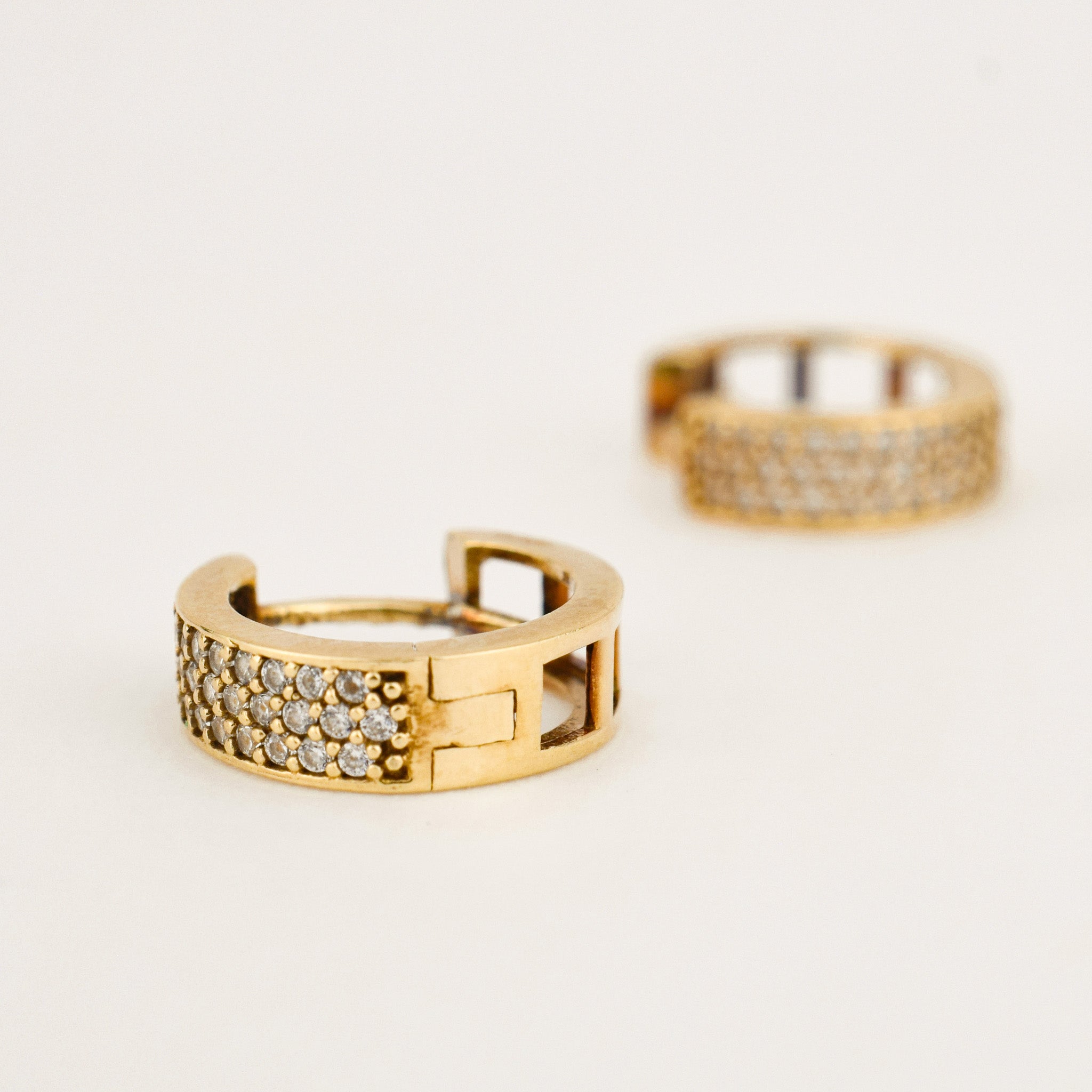 vintage 11.8 mm Diamond Huggie Earrings