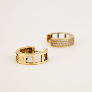 vintage 11.8 mm Diamond Huggie Earrings