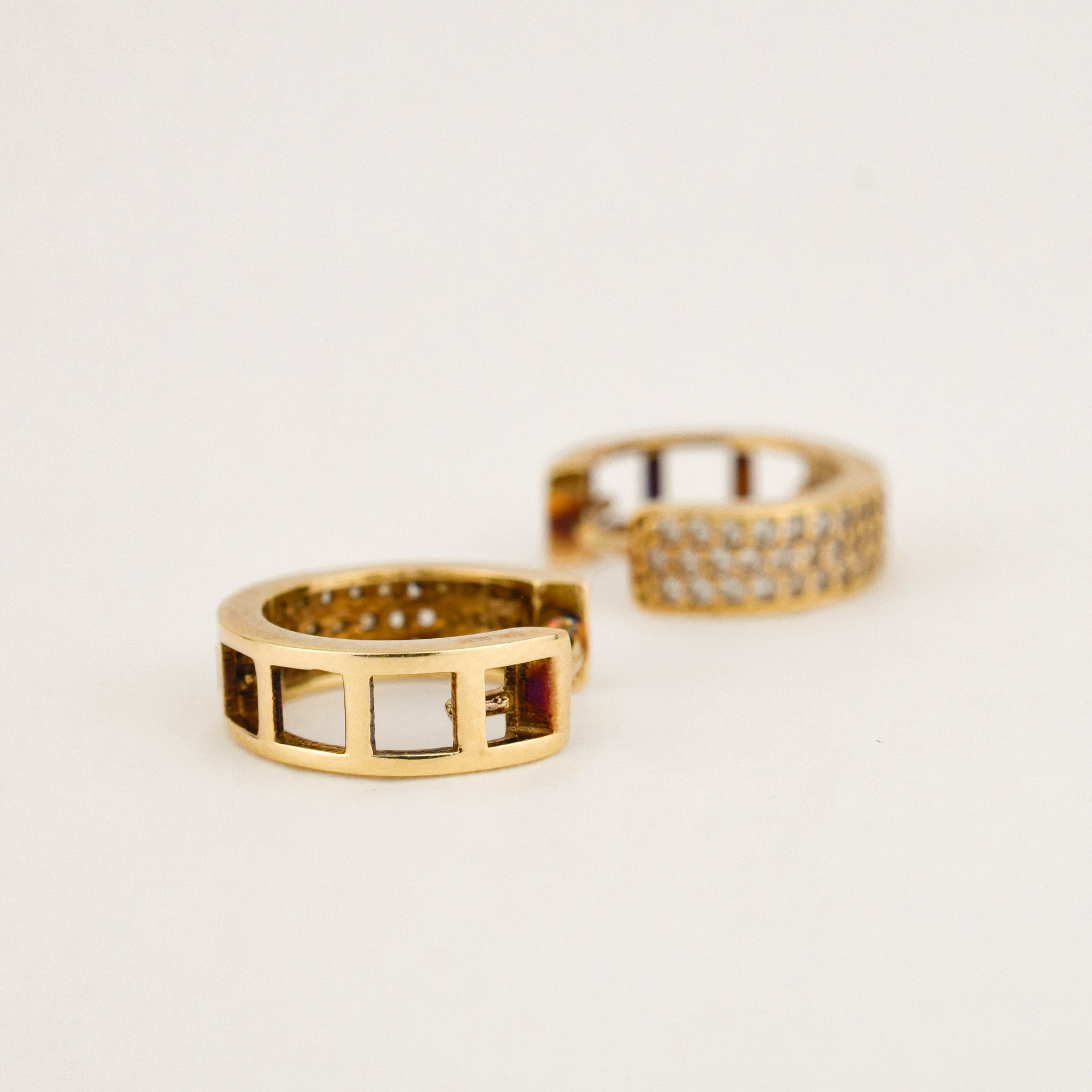 vintage 11.8 mm Diamond Huggie Earrings