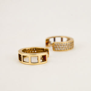 vintage 11.8 mm Diamond Huggie Earrings