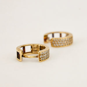 vintage 11.8 mm Diamond Huggie Earrings