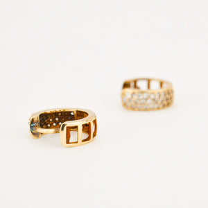 vintage 10 mm Diamond Huggie Earrings