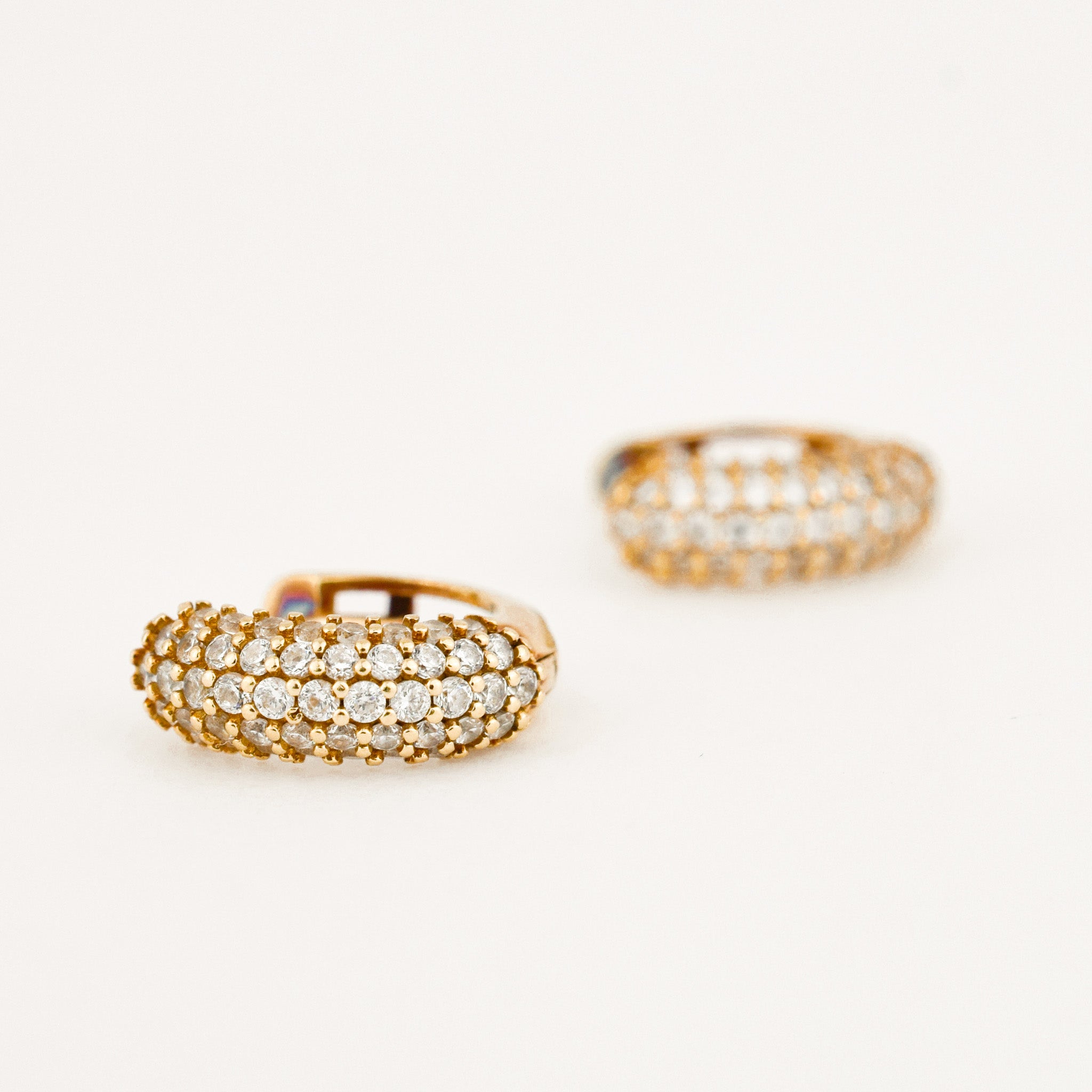 vintage 10.7 mm Diamond Huggie Earrings