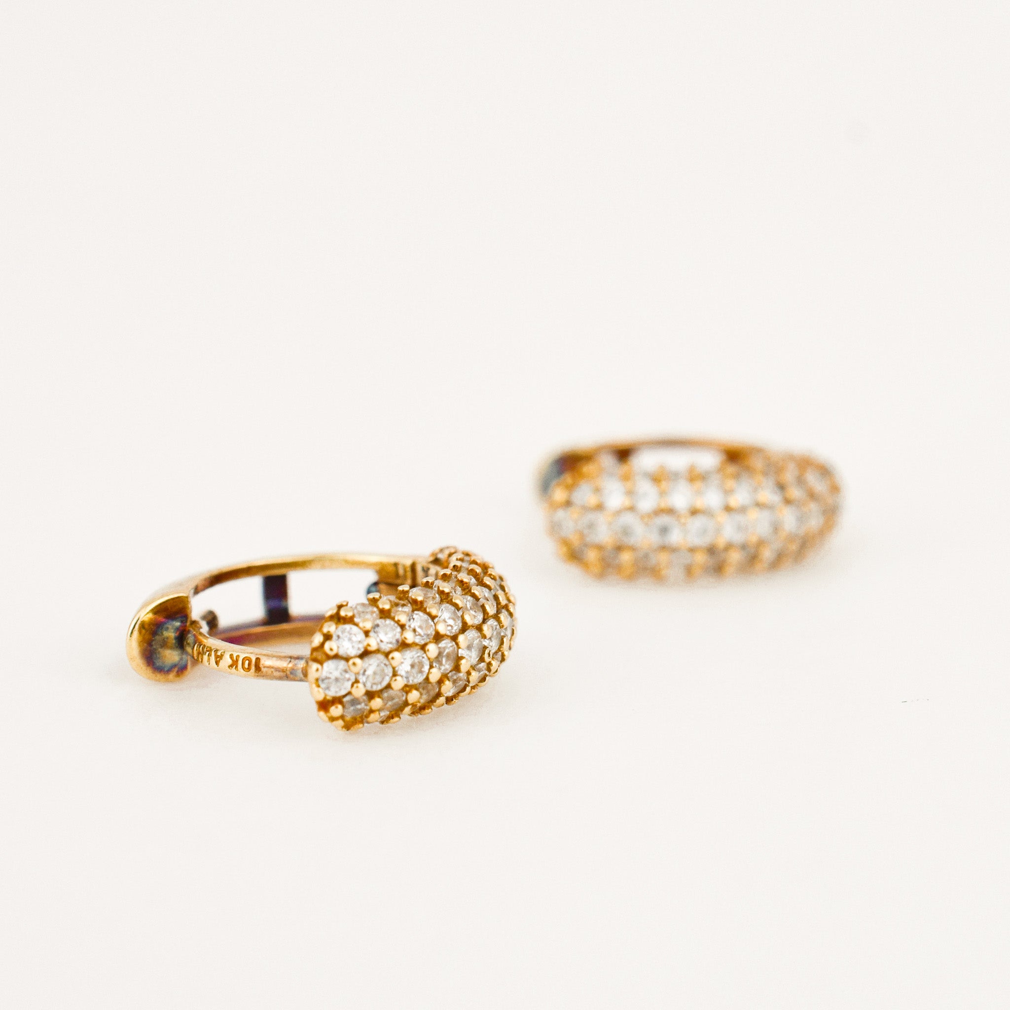 vintage 10.7 mm Diamond Huggie Earrings