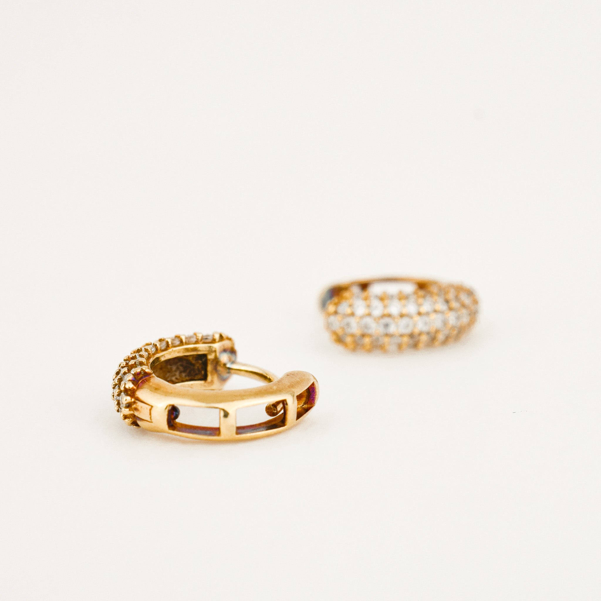 vintage 10.7 mm Diamond Huggie Earrings